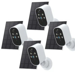 Caméra de sécurité solaire XVIM HD 2/4MP, caméra sans fil extérieure 2.4G WIFI, caméra à batterie, projecteur, vision nocturne couleur, moniteur CCTV