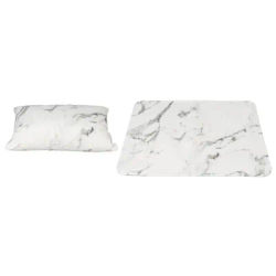 2pcs PU Leather Nail Art Pillow Detachable Washable Manicure Hand Rest Aluminum Alloy Holder Hand Cushion Mat Manicure Work