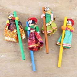 Colorful Rajasthan,'Artisan Crafted Indian-Themed Pencils (Set of 4)'