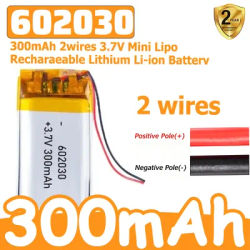 Batterie au lithium 602030 300mAh 3.7V Li-ion polymère rechargeable pour casque Bluetooth, haut-parleur, moniteur, autoportrait