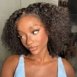 4C Edges Curly Wigs Short Bob Kinky Baby Hair Human Hair Wigs 220% 13x4 Kinky Curly Lace Front Bob Wig 4x4 Lace Closure Bob Wigs
