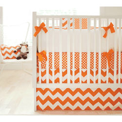 New Arrivals Zig Zag Tangerine 4 Piece Baby Crib Bedding Set