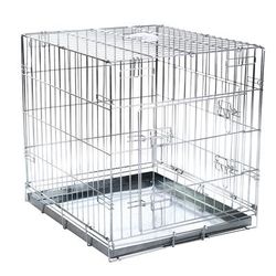 Double Door Transport Cage for Dogs, Size L: 89x60x66cm (LxWxH)