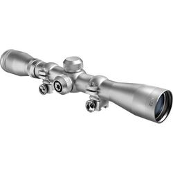 Barska 4x32 Plinker-22 Rifle Scope w/ 3/8in Rings Silver Box Pack - AC10040