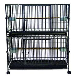 Wrought Iron Antique Bird Cage, 37.5" L X 24" W X 58" H, 37.5 IN, Gray