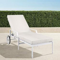 Grayson Chaise Lounge with Cushions in White Aluminum - Standard, Indigo with Canvas piping - Frontgate