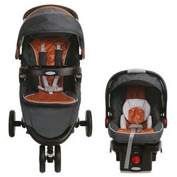 Graco FastAction Fold Sport Click Connect Travel System - Tangerine