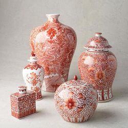 Coral Ming Ceramic Collection - Large Flower Jar - Frontgate