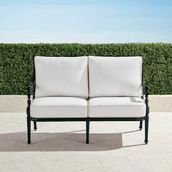 Carlisle Loveseat with Cushions in Onyx Finish - Standard, Peacock - Frontgate