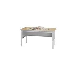 60"W Height Adjustable Work Table in Pebble Gray / Birch Laminate