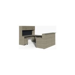 Wrap-Around Custom Reception Desk w/ Left Bridge, 72"x 105"