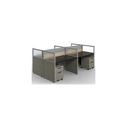Sync Double-Sided Custom Cubicles - 43"H 4-Person Bench Workstation