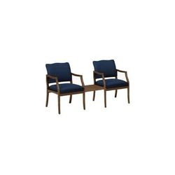 Franklin 2 Arm Chairs w/Center Table in Standard Fabric or Vinyl