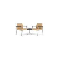 Mystic 2 Chairs w/ Connecting Corner Table in Standard Fabric or Vinyl