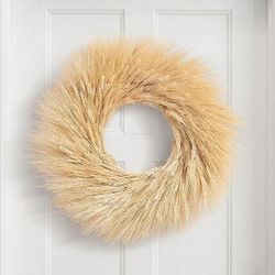 Golden Wheat Wreath, 22" - 22" dia. - Grandin Road