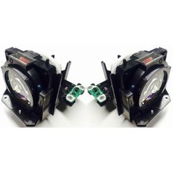 Jaspertronics™ OEM Dual Lamp & Housing for the Panasonic PT-DZ780J Projector with Panasonic bulb inside - 240 Day Warranty