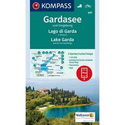 Kompass Carta Nr. 697 Lago di Garda e dintorni 1: 35.000 - 3 carte
