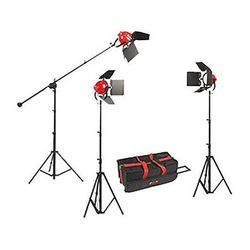 Smith-Victor LadyBug 1500 LED 3-Light Kit with Boom Arm 401633