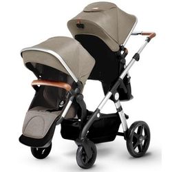 Silver Cross 2018 Wave Double Stroller - Linen