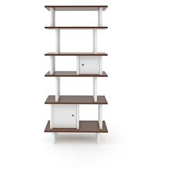 Oeuf Vertical Mini Library - White/Walnut
