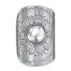 'Majestic Sunflower' - Floral Sterling Silver Wrap Ring
