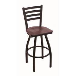 "Holland 41030BWDCOak 410 Jackie 30" Bar Stool /w Black Wrinkle Finish, Dark Cherry Oak Seat"