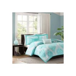 Intelligent Design Senna Twin/Twin XL Comforter Set in Aqua - Olliix ID10-416