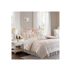 Madison Park Serendipity Cal King Cotton Percale Comforter Set in Coral - Olliix MP10-3539