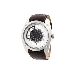Heritor Automatic Daniels Semi-Skeleton Leather-Band Watch Silver HERHR7404