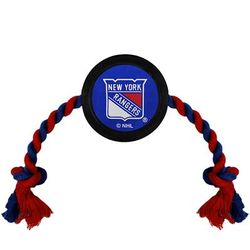 New York Rangers Hockey Puck Toy for Dogs, X-Large, Multi-Color