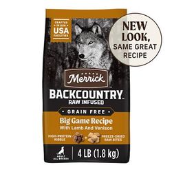 Backcountry Raw Infused Grain Free Big Game Recipe Freeze Dried Dog Food, 4 lbs.