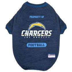 NFL AFC West T-Shirt For Dogs, X-Small, Los Angeles Chargers, Blue / White