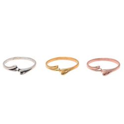 Dog Bones,'3 Gold, Rose Gold Plated, and Sterling Silver Band Rings'