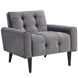 Delve Performance Velvet Armchair - East End Imports EEI-2326-GRY