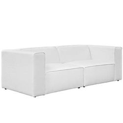 Mingle 2 Piece Upholstered Fabric Sectional Sofa Set EEI-2825-WHI