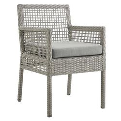 Aura Outdoor Patio Wicker Rattan Dining Armchair - East End Imports EEI-2920-GRY-GRY