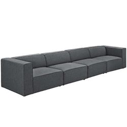 Mingle 4 Piece Upholstered Fabric Sectional Sofa Set EEI-2829-GRY