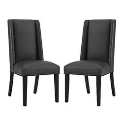 Baron Dining Chair Vinyl Set of 2 EEI-2747-BLK-SET