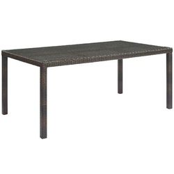 "Conduit 70" Outdoor Patio Wicker Rattan Dining Table EEI-2807-BRN"