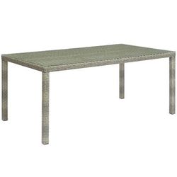 "Conduit 70" Outdoor Patio Wicker Rattan Dining Table EEI-2808-LGR"