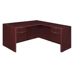 "Legacy 60" Double Pedestal L-Desk w/ 47" Return in Mahogany - Regency LLD603047MH"