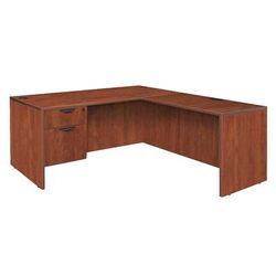 "Legacy 71" Single Pedestal L-Desk w/ 47" Return in Cherry - Regency LLDSP713547CH"