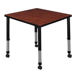"Kee 30" Square Height Adjustable Mobile Classroom Table in Cherry - Regency TB3030CHAPCBK"