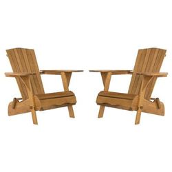 Breetel Set Of 2 Adirondack Chairs in Natural (Set of 2) - Safavieh PAT7034A-SET2