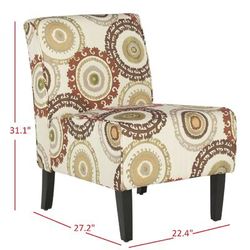 Marka Armless Club Chair in Multi Print - Safavieh MCR1004A