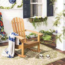 Brizio Adirondack Rocking Chair in Natural - Safavieh PAT7042A