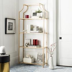 Slater 4 Tier Etagere in Gold - Safavieh FOX6298B