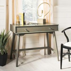 Isadora Midcentury Modern Desk in Weathered Grey - Safavieh FOX6293A