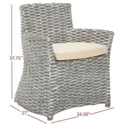 Cabana Rattan Arm Chair in Grey/Beige - Safavieh FOX6500A