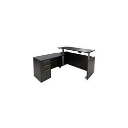 Charcoal Adjustable Height Manager's L-Shaped Desk